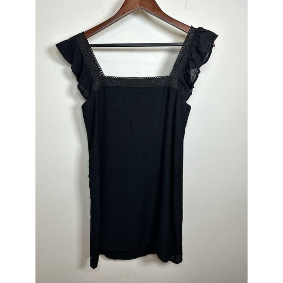 Lulus Country Charm Ruffle Shift Dress Black Size XS NWT Square Neck Mini - Picture 8 of 8